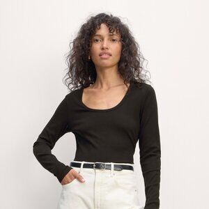 Everlane Women's Shimmy Long-Sleeve T-Shirt in Black, Size Small New With Tags